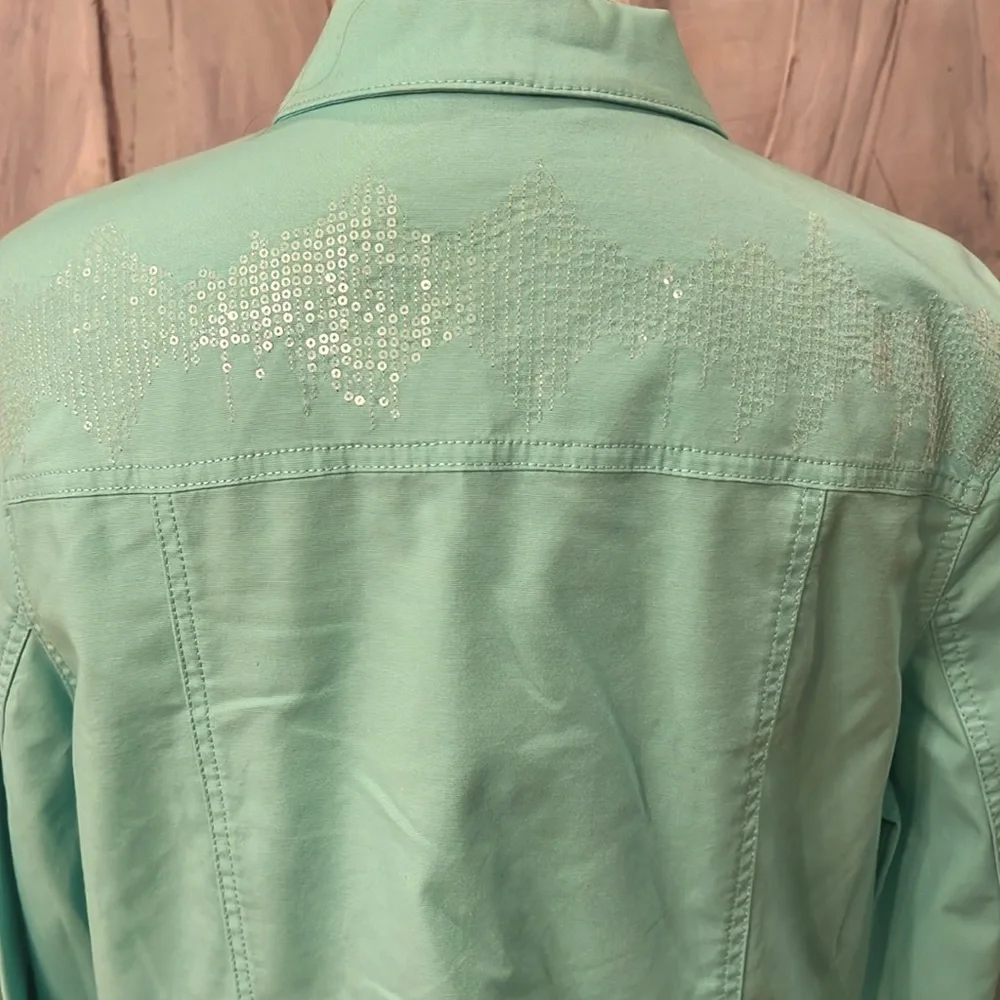 Allison Daley Mint Green Button Up Jacket, Sz 18